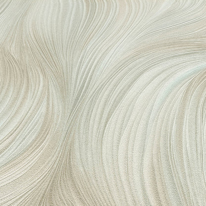 Cream and beige swirling, fur-like plush fabric texture ideal for upholstery or a cozy throw.