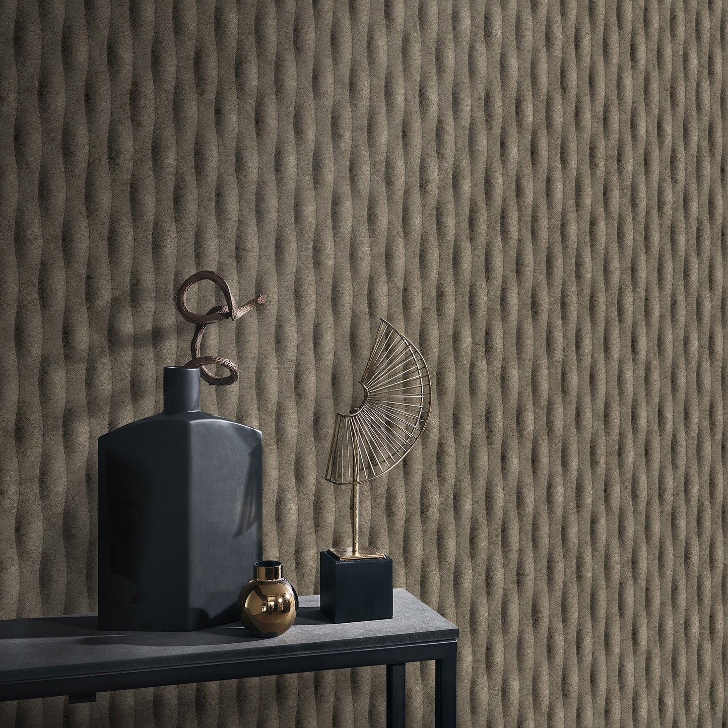 VEER DECOR Concrete Illusion Brown Wallpaper Patterns Transitional Brown  Wallpaper - 8413-VRFW-AB2