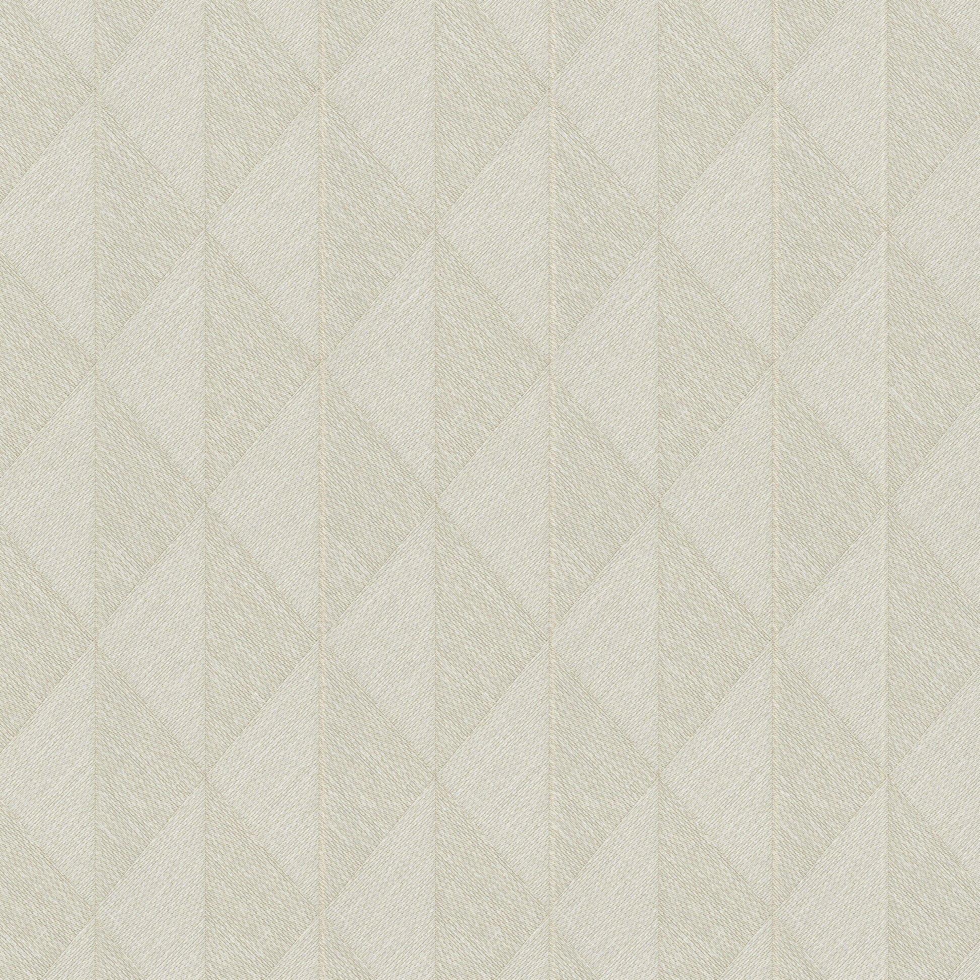 Beige quilted fabric with repeating diamond pattern and soft textured upholstery look.