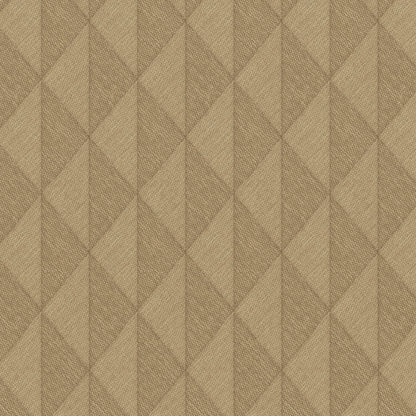 Beige quilted fabric with a repeating diamond and triangle pattern and subtle texture.
