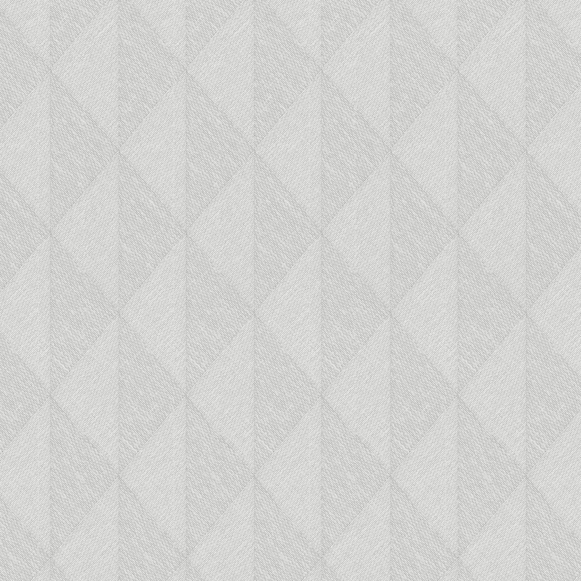 Light gray wallpaper with a woven diamond pattern and soft textured surface.