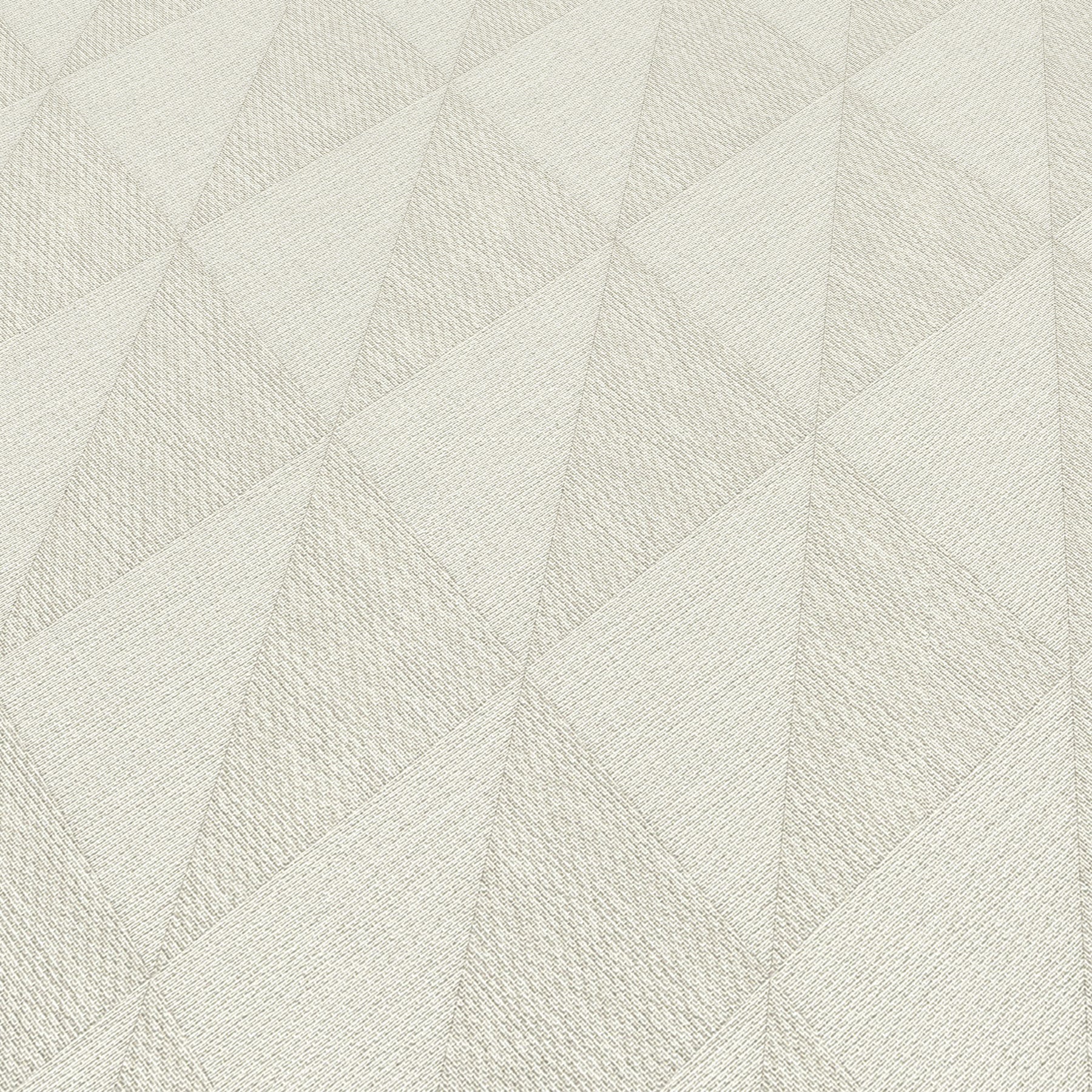 Taupe wallpaper featuring a woven diamond pattern with subtle texture.
