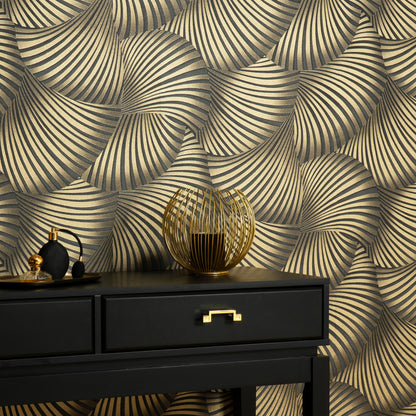 VEER DECOR Twill Black Wallpaper Patterns Transitional Black  Wallpaper - 8413-VRFW-AD2