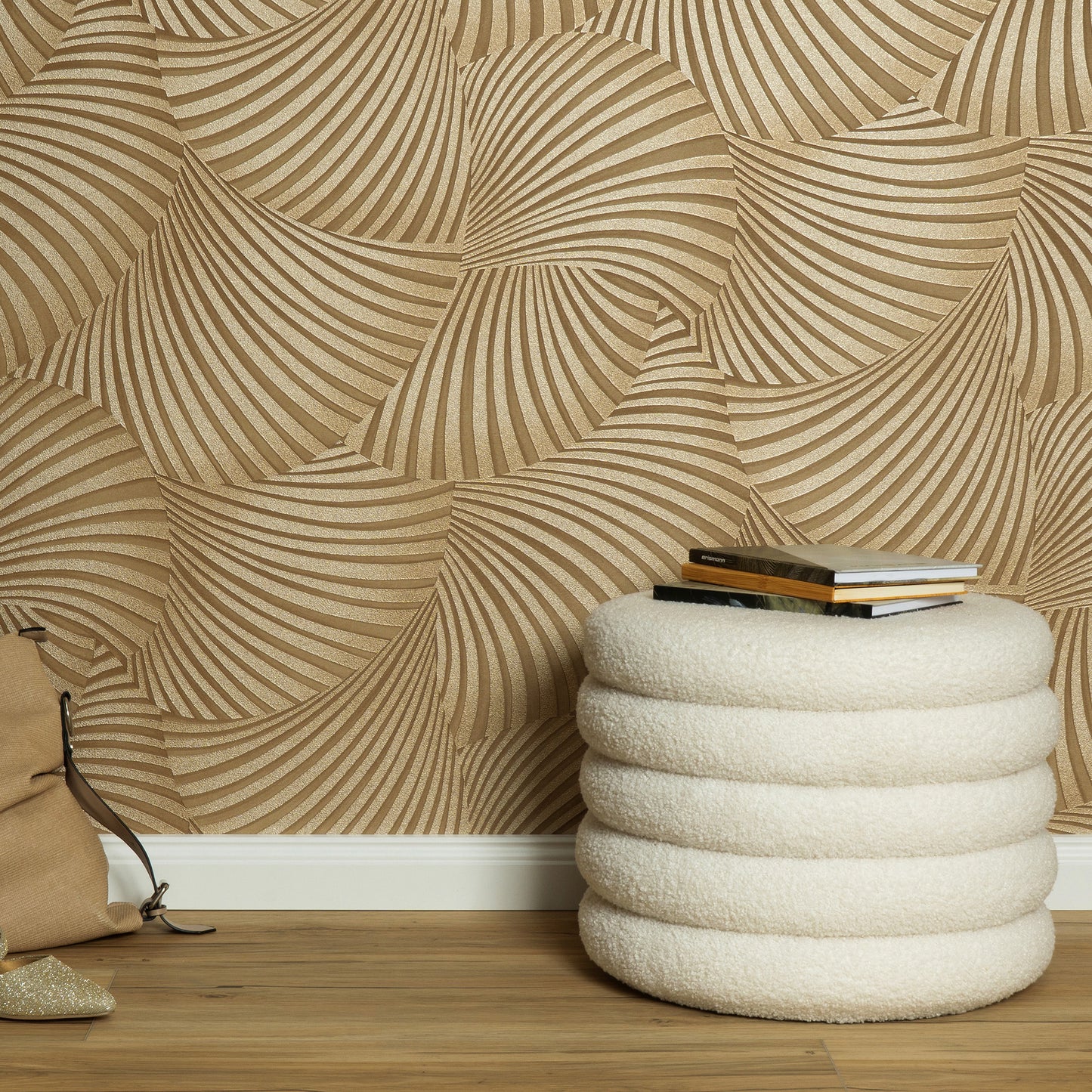 VEER DECOR Twill Gold Wallpaper Patterns Transitional Gold  Wallpaper - 8413-VRFW-AD4