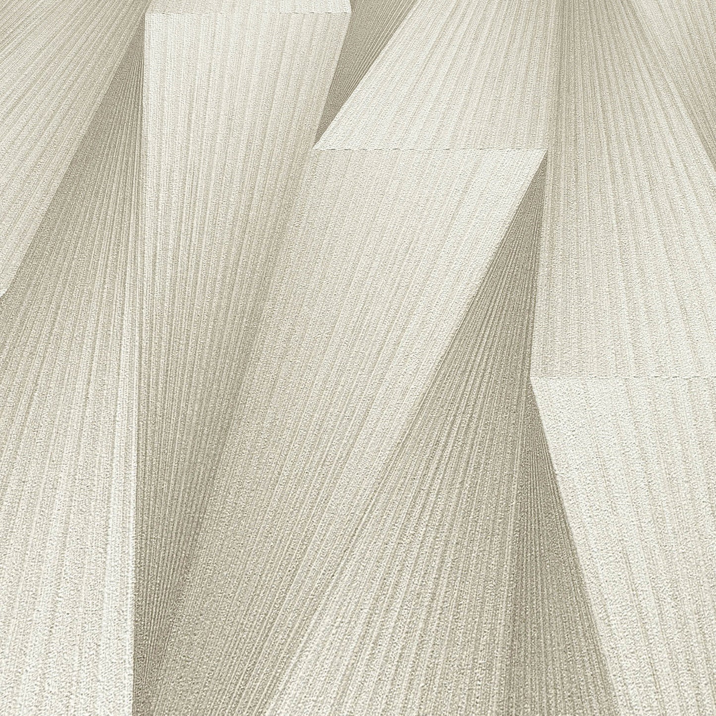 Taupe wallpaper with a subtle ribbed texture and abstract panel pattern in neutral tones.