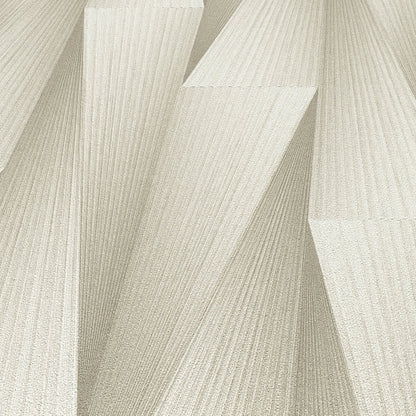 Taupe wallpaper with a subtle ribbed texture and abstract panel pattern in neutral tones.
