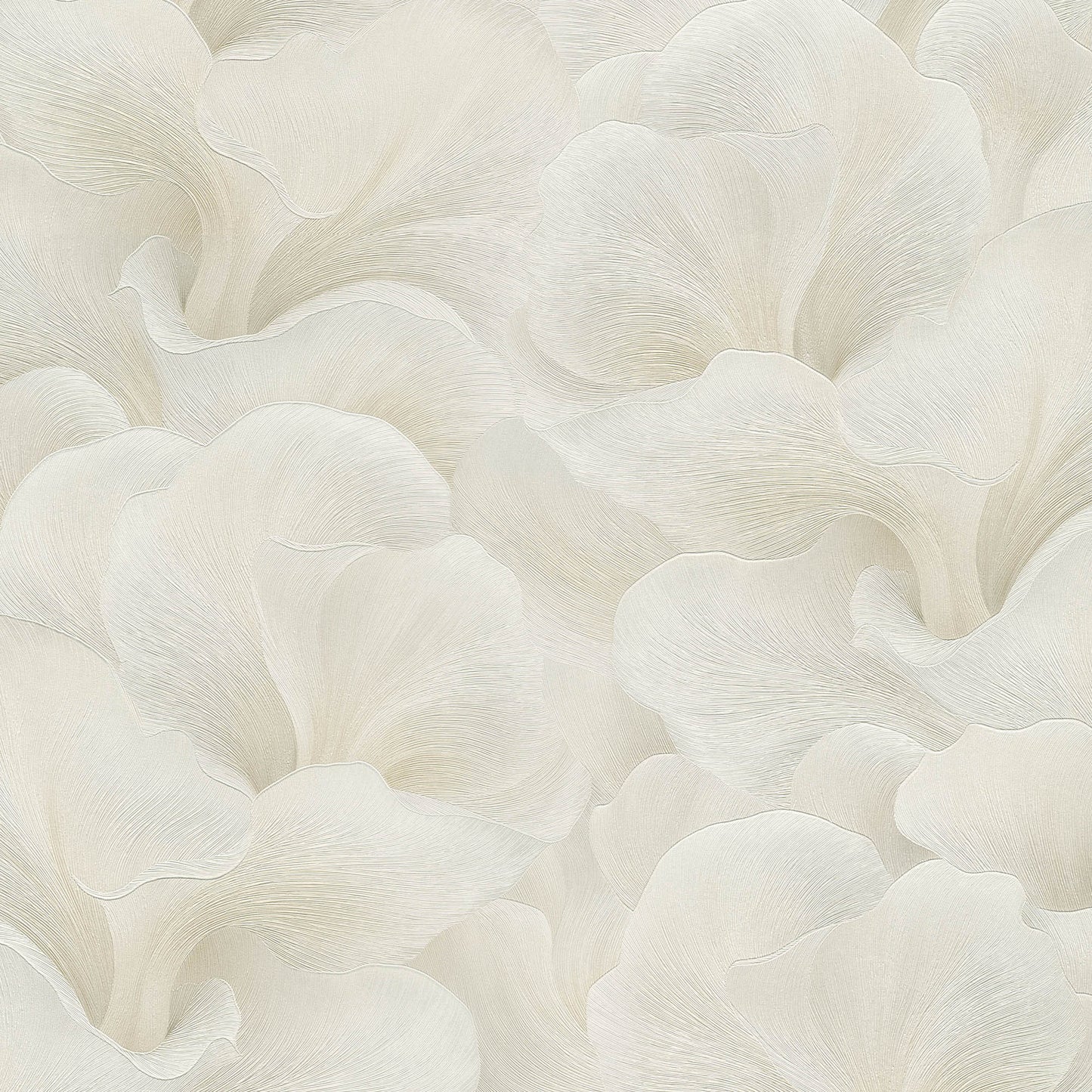 Close-up of cream-white layered flower petals in a soft, elegant floral pattern, suitable for wallpaper.