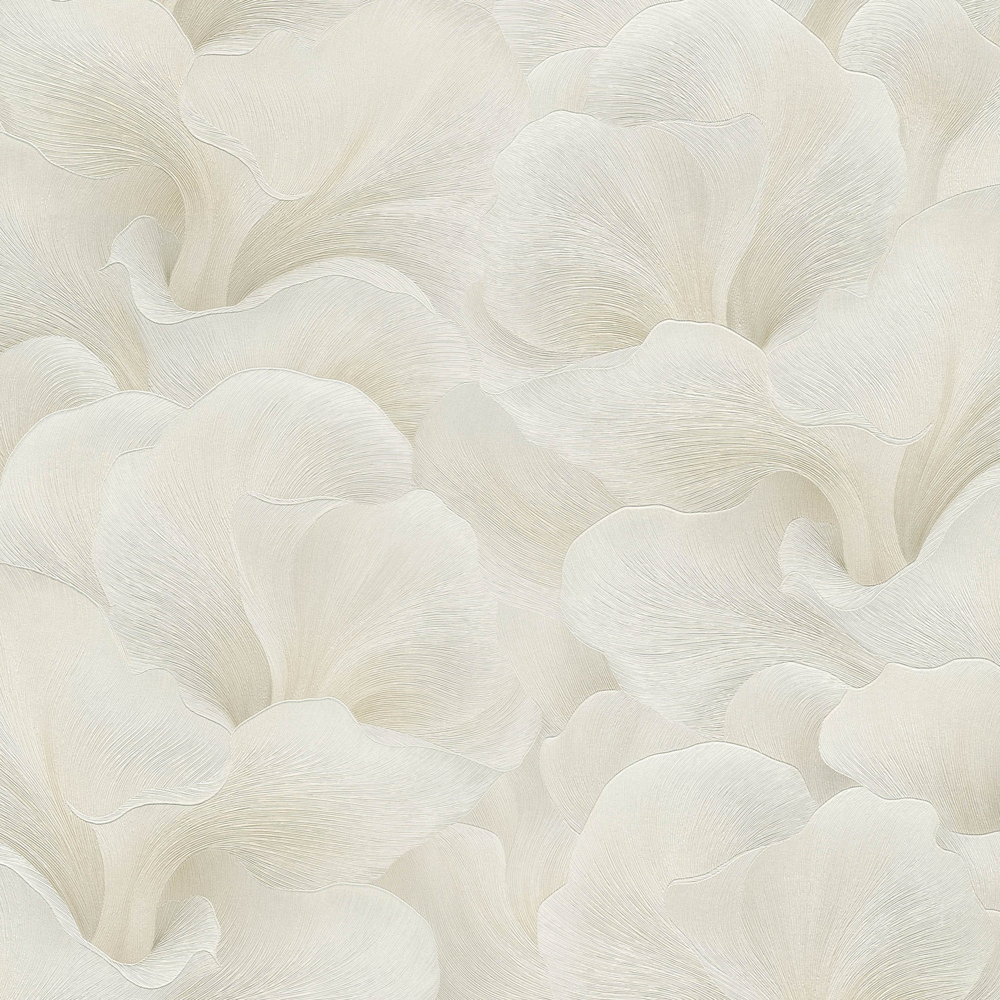 Close-up of cream-white layered flower petals in a soft, elegant floral pattern, suitable for wallpaper.