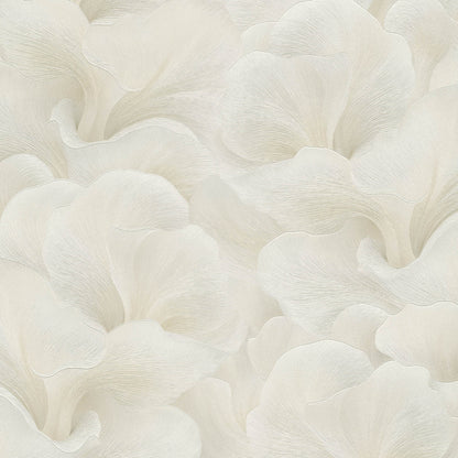 Close-up of cream-white layered flower petals in a soft, elegant floral pattern, suitable for wallpaper.