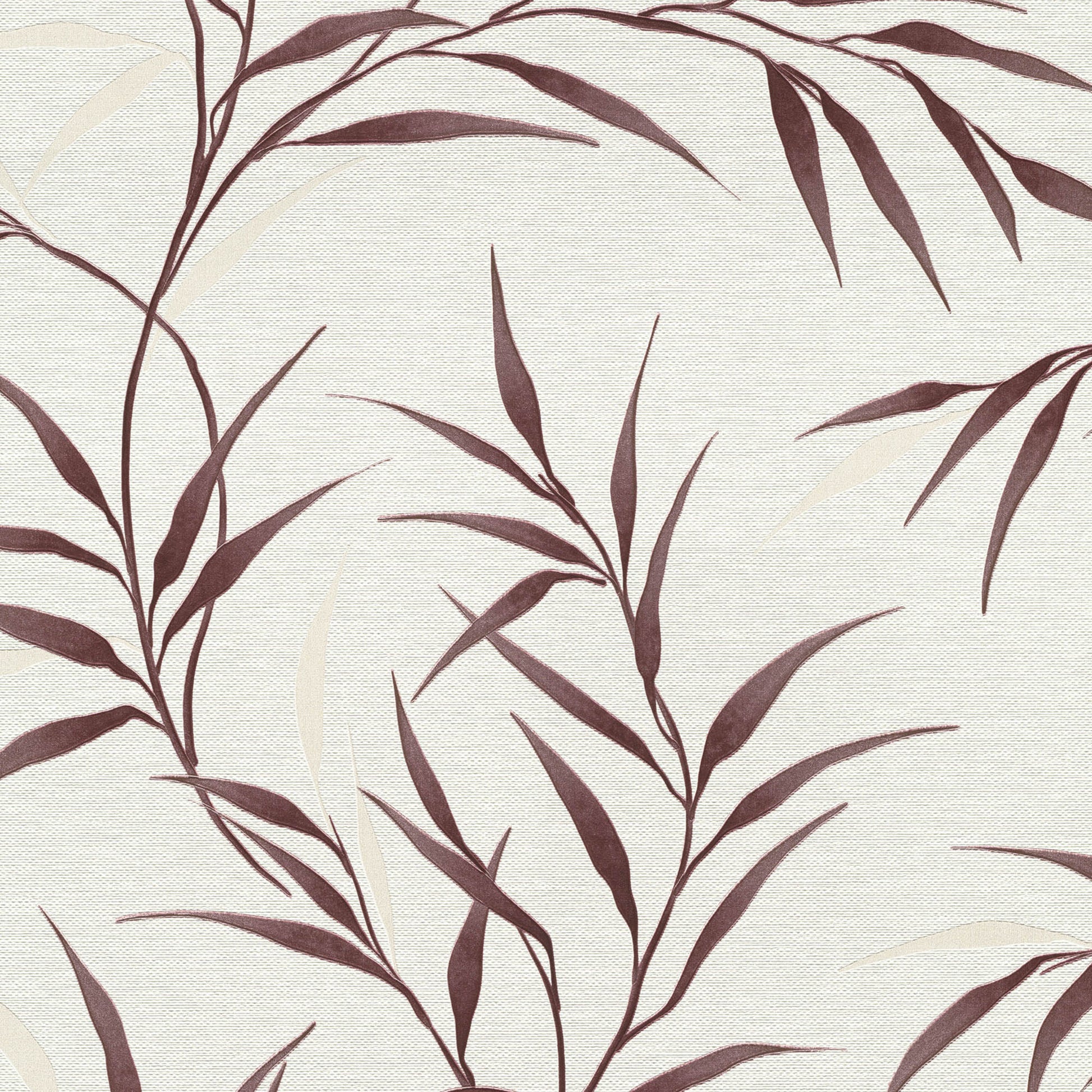Red Yamato Leaves wallpaper with a leafy pattern on a textured background.