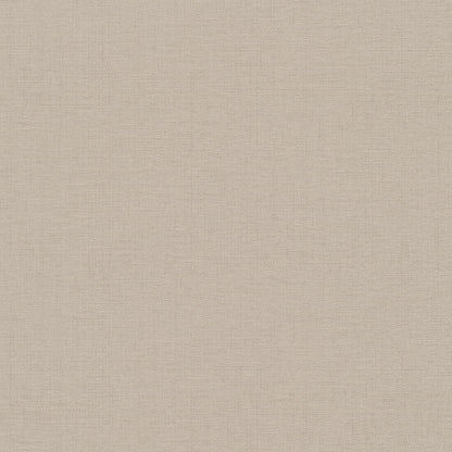 Taupe wallpaper with a beige jute-like woven texture.