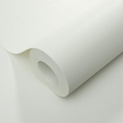 White textured fabric roll with a subtle woven pattern, partially unrolled; suitable for upholstery or wallpaper.