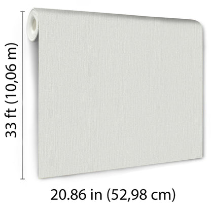 Gray textured wallpaper panel with roll edge, 52.98 cm wide by 10.06 m long (33 ft).