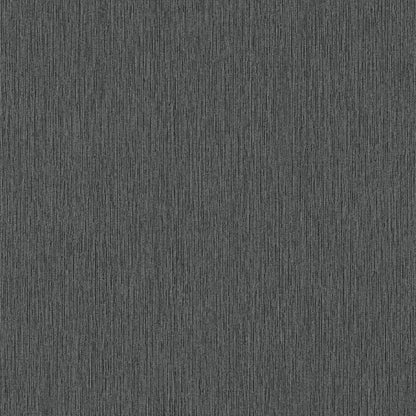 Dark charcoal gray woven fabric with subtle vertical texture, ideal upholstery & drapery material.