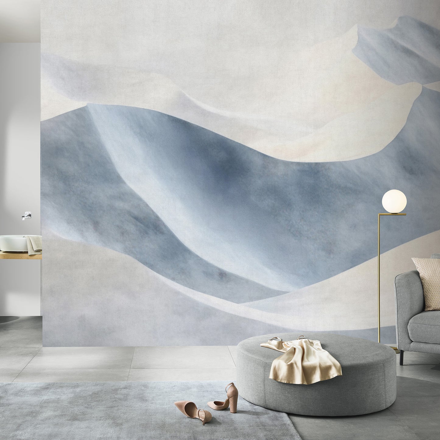VEER DECOR Velvet Dunes Blue Wall Mural Landscape;,Nature Transitional Blue  Wallpaper - 8413-VRFW-AL
