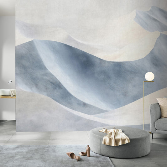 VEER DECOR Velvet Dunes Blue Wall Mural Landscape;,Nature Transitional Blue  Wallpaper - 8413-VRFW-AL