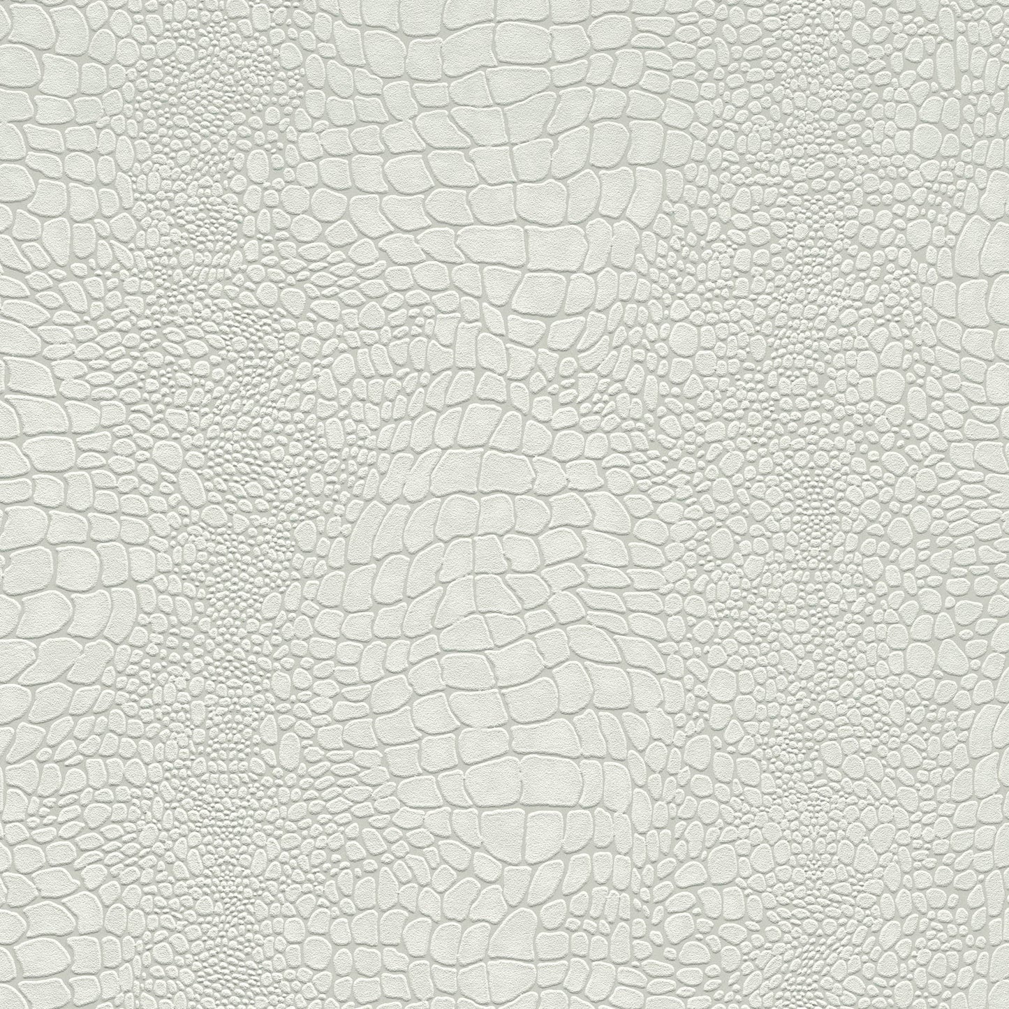 Light gray crocodile-embossed faux leather texture; chic reptile pattern for upholstery or accessories.