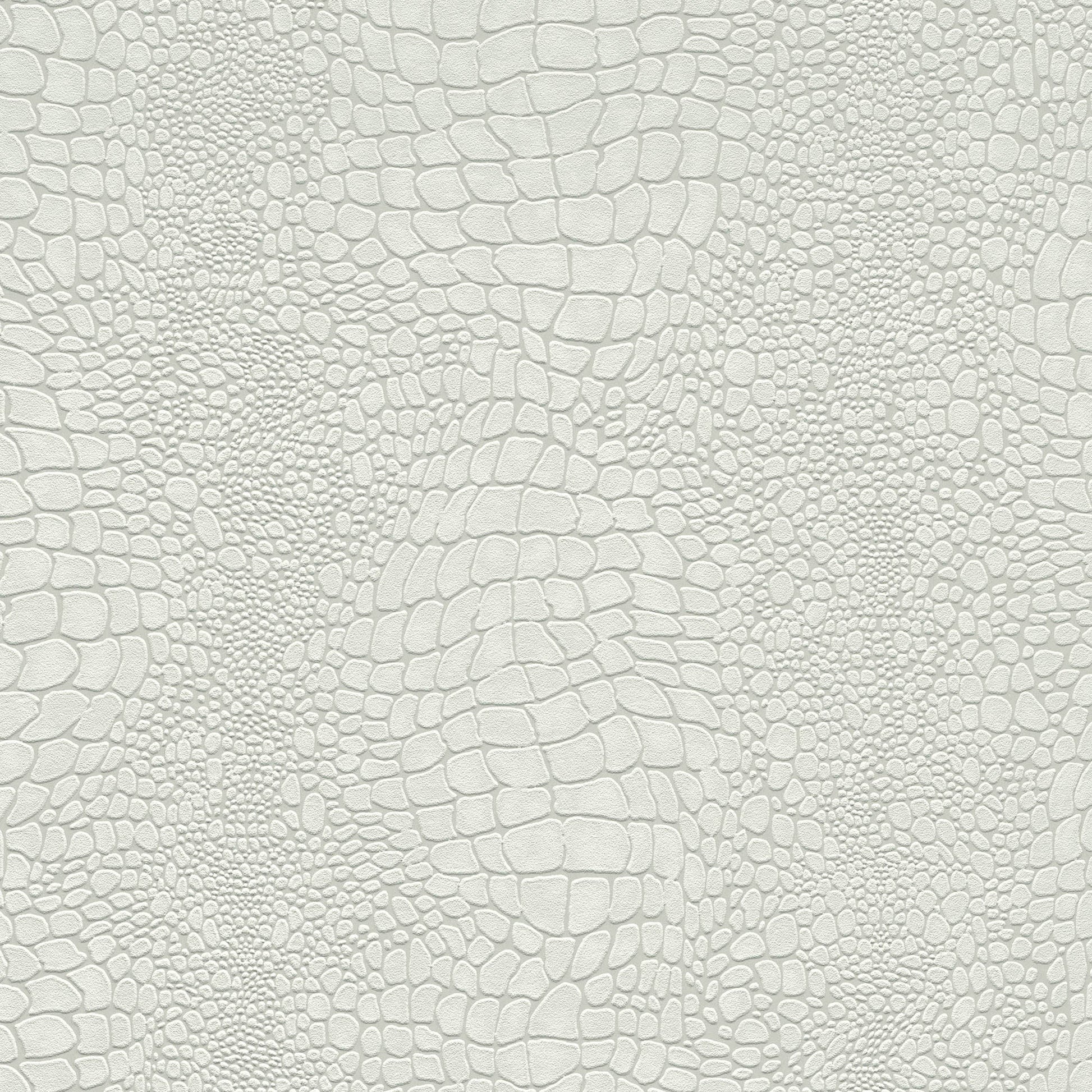 Light gray crocodile-embossed faux leather texture; chic reptile pattern for upholstery or accessories.