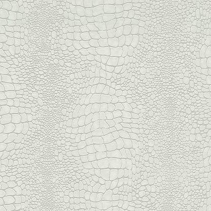 Light gray crocodile-embossed faux leather texture; chic reptile pattern for upholstery or accessories.