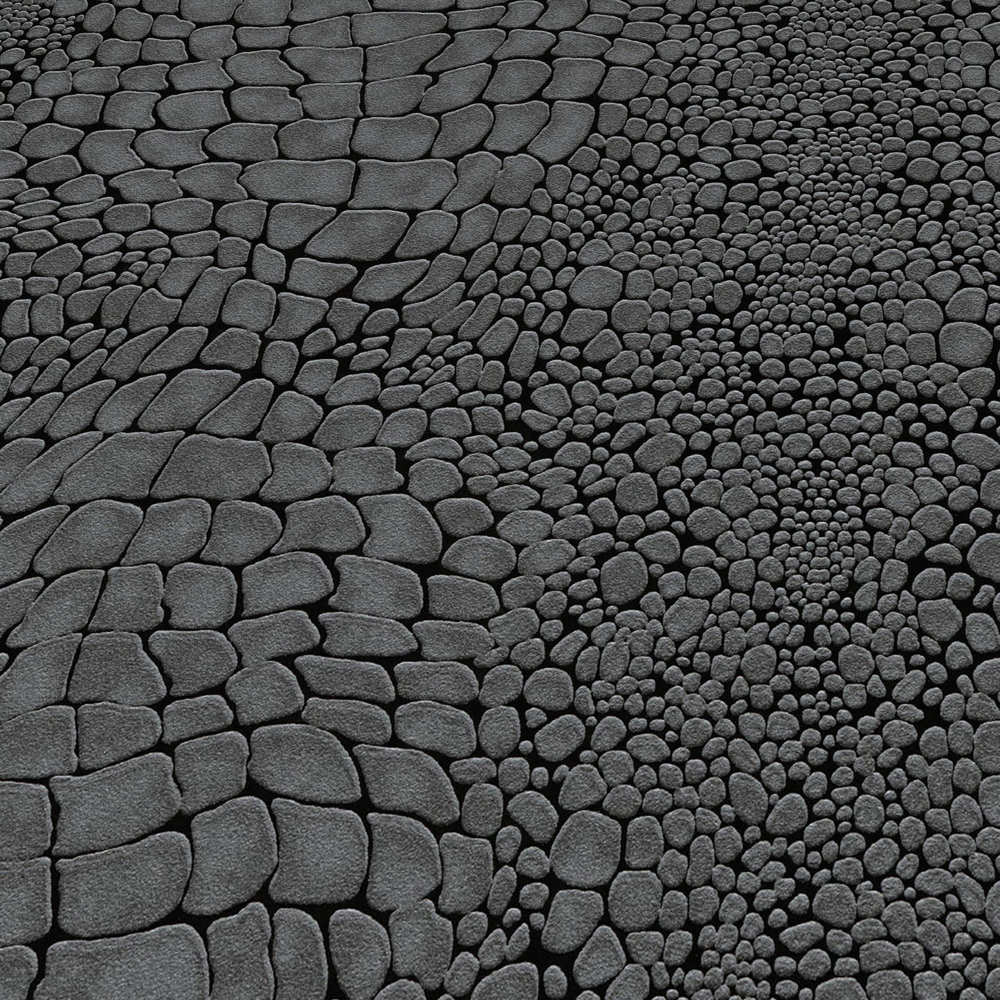 Black crocodile-skin texture wallpaper with a subtle repeating pattern.