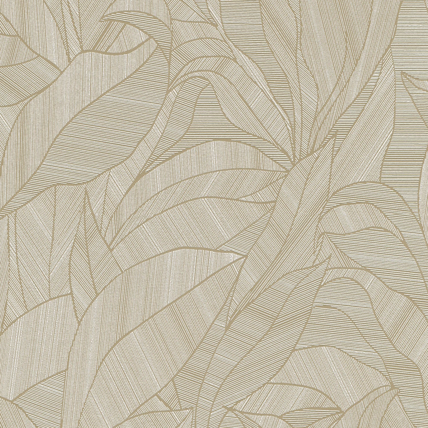 Brown botanical leaf wallpaper with leaf shapes and subtle textured lines for walls or decor.