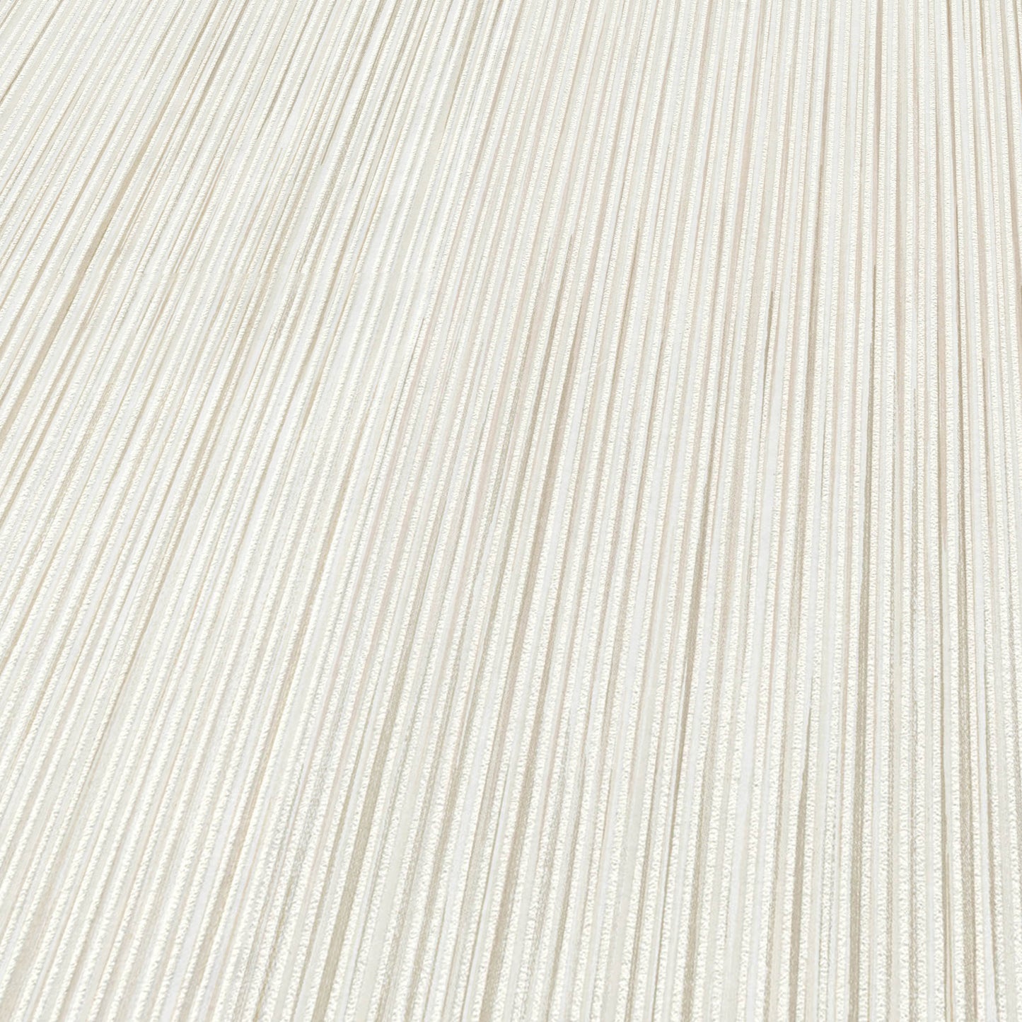 Beige wallpaper with a raised stria texture and subtle ribbed pattern, finished with a soft sheen.
