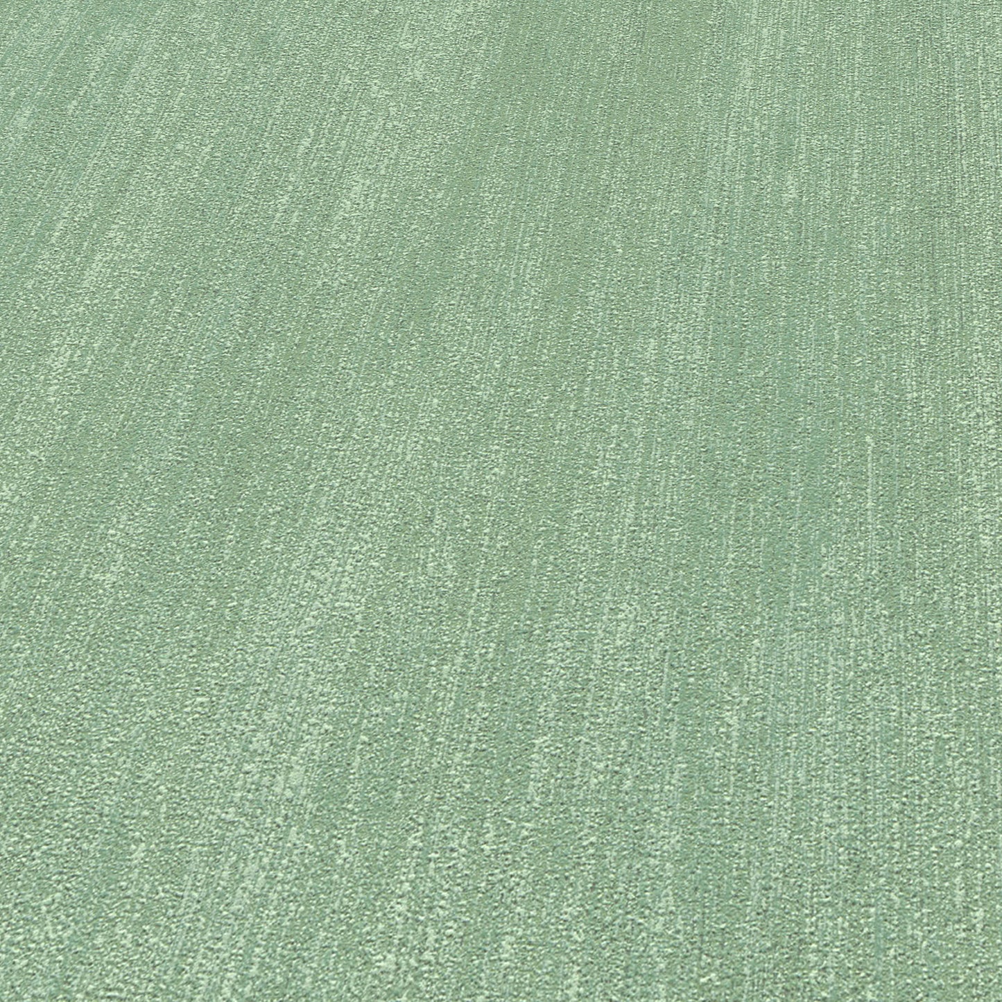 Close-up of light green textured wallpaper with a subtle raised linear weave.