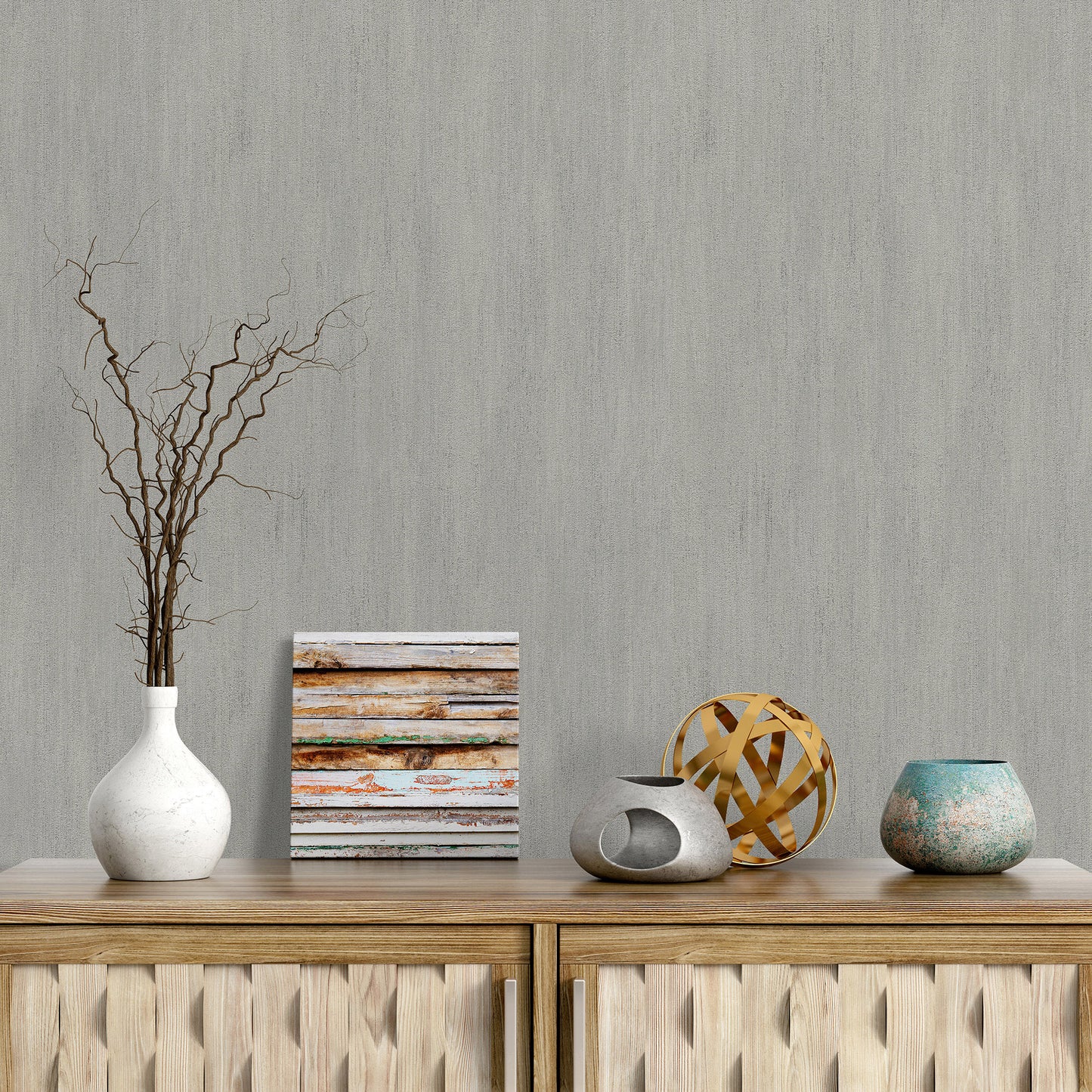 Taupe wallpaper with raised texture pattern; traditional taupe wallpaper close-up.