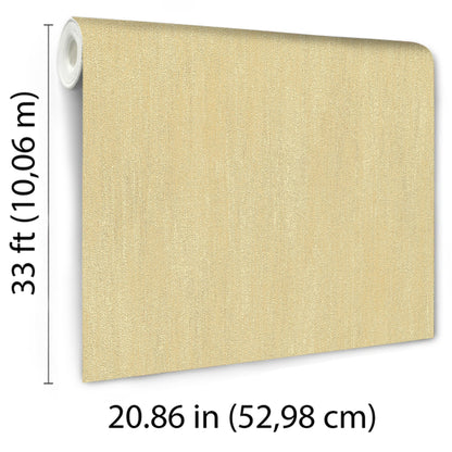 Sepia raised-texture wallpaper panel with rolled left edge; wallcovering for interiors, 33 ft by 20.86 in.