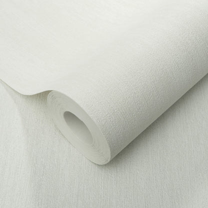 White textured wallpaper roll with a visible inner core, curved edge, subtle grainy surface.