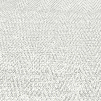 Light gray chevron stripe wallpaper with a subtle textured surface.