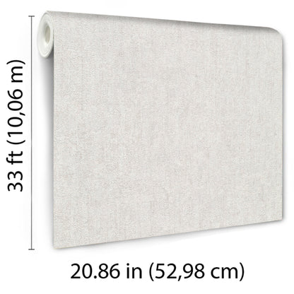 Beige linen-textured wallpaper panel with rolled top-left edge; 52.98 cm wide by 10.06 m tall wallcovering.
