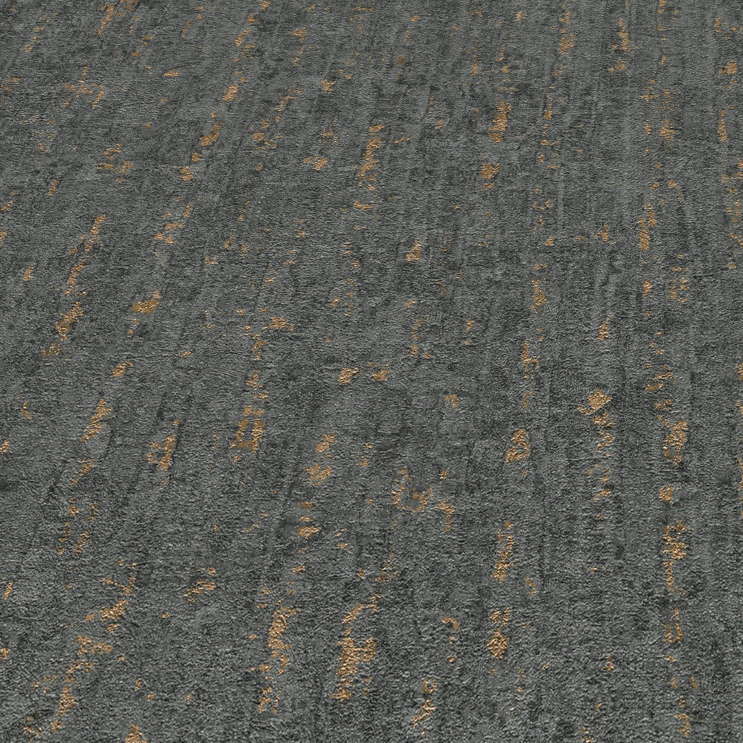 Dark gray wallpaper with scattered gold-tan flecks in a subtle textured pattern.