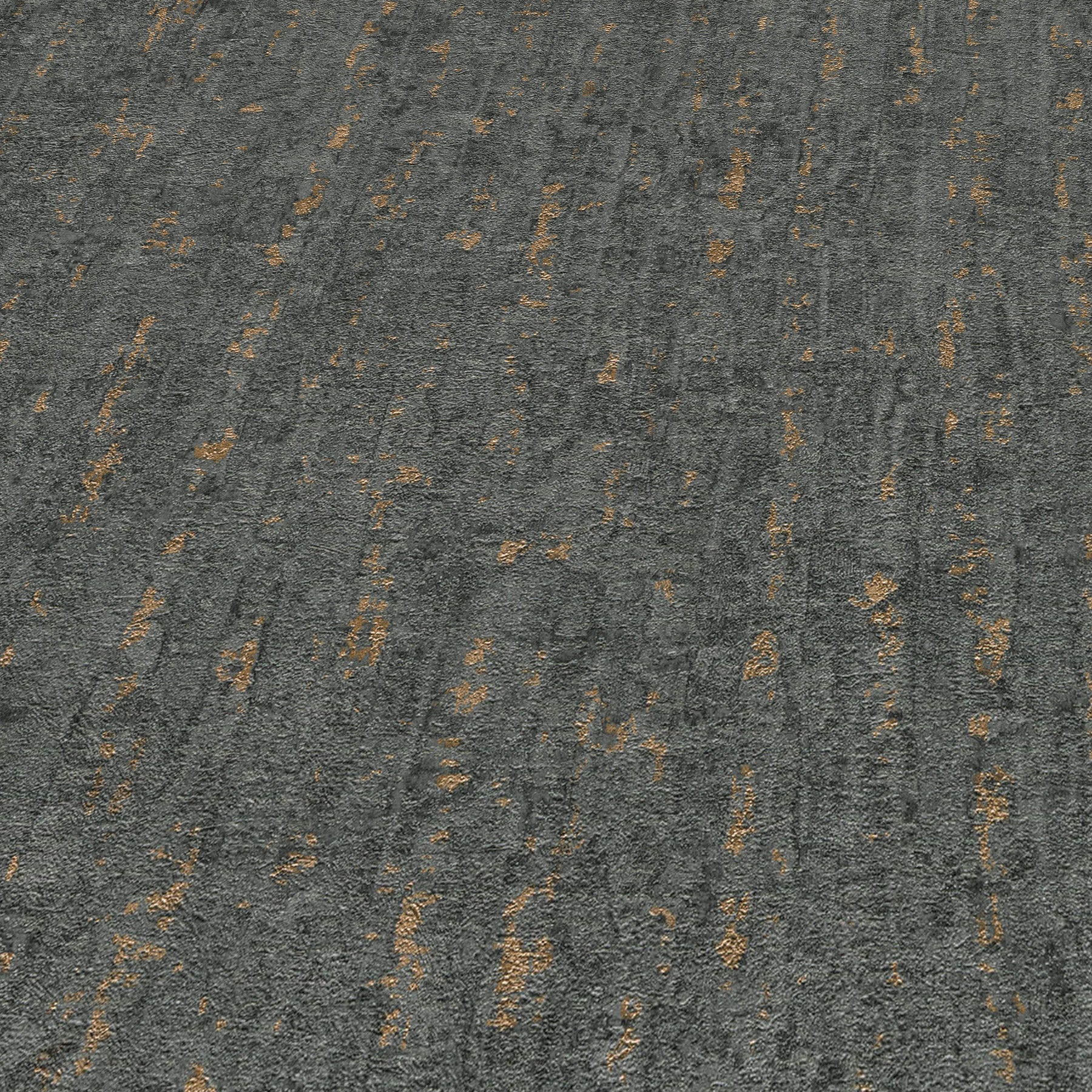 Dark gray wallpaper with scattered gold-tan flecks in a subtle textured pattern.