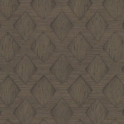 Olive khaki wallpaper with a subtle textured finish and a repeating geometric star and diamond pattern.