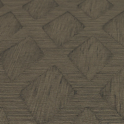 Textured brown-grey geometric carpet tile with interlocking diamond pattern and loop pile.
