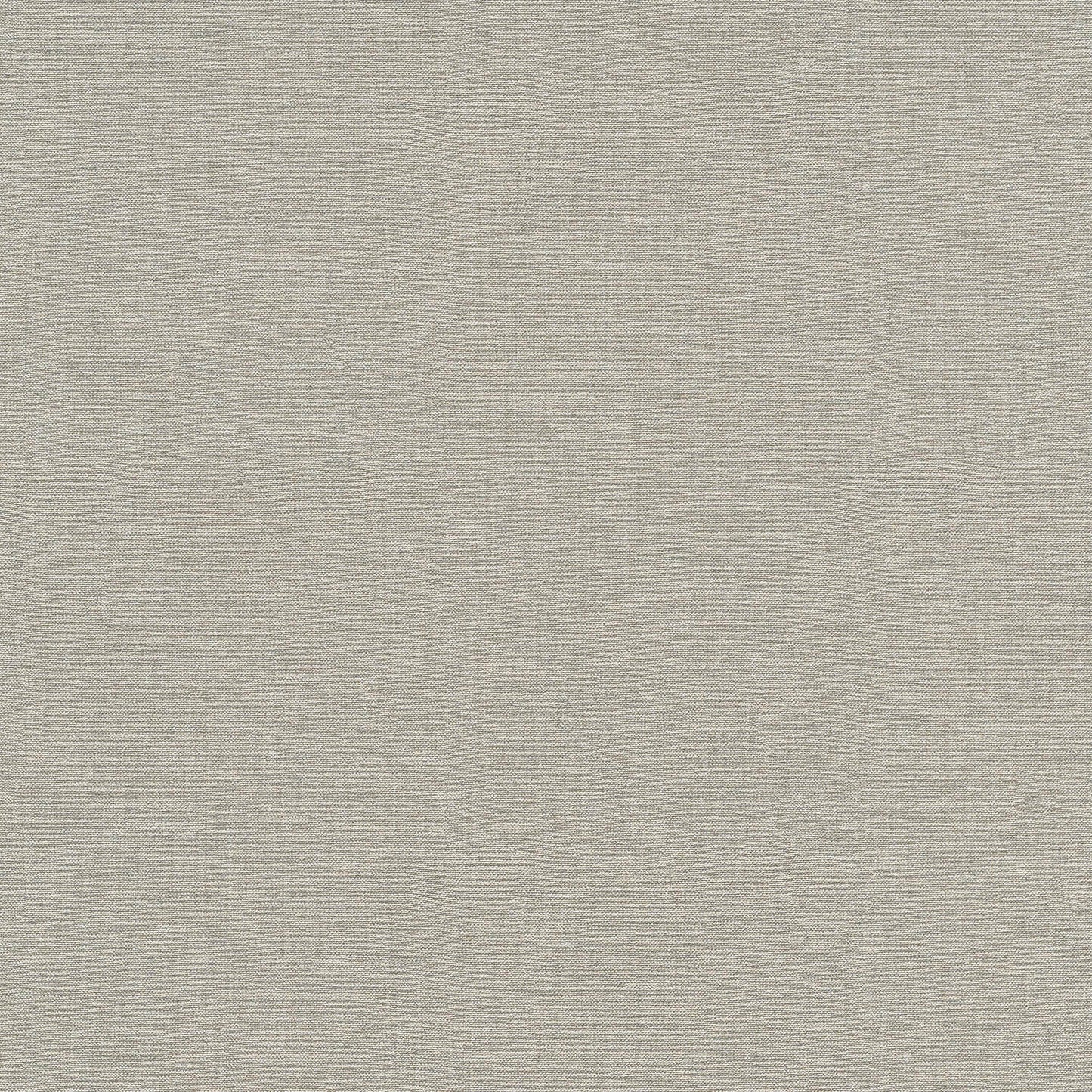 Traditional taupe wallpaper with a linen-look texture and tight weave.