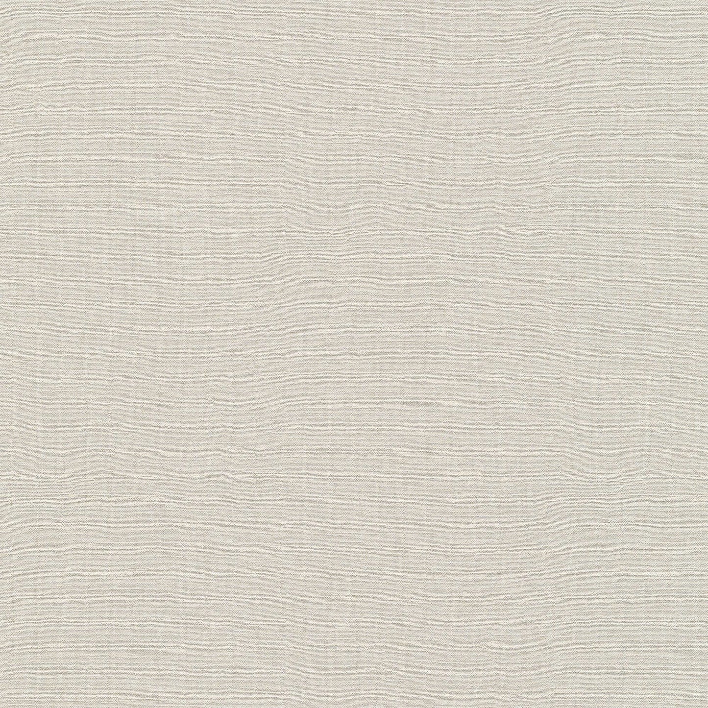 Off-white wallpaper with linen-textured surface and subtle woven pattern.