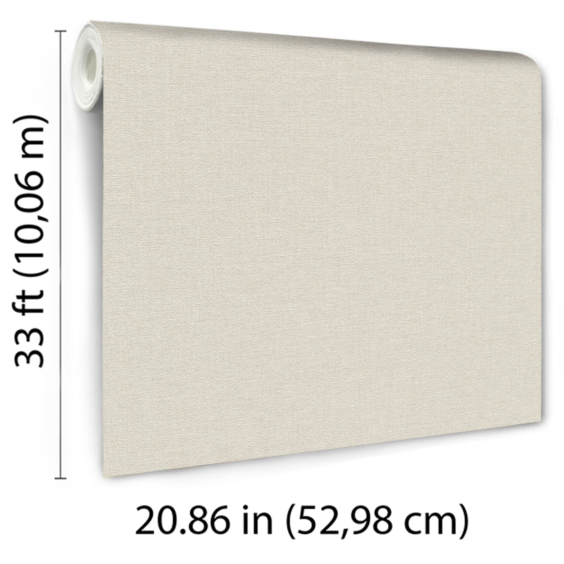 Beige linen-textured wallpaper with a subtle woven pattern.