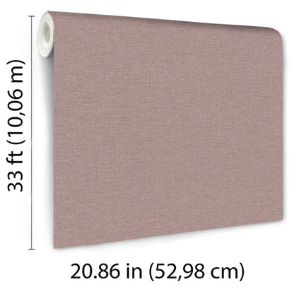 Purple linen-textured wallpaper panel, rolled at top-left, 3 ft tall and 20.86 in wide.