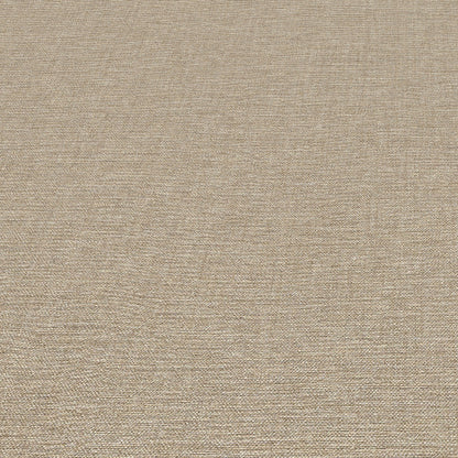 Brown linen-effect wallpaper with a woven texture & traditional pattern.