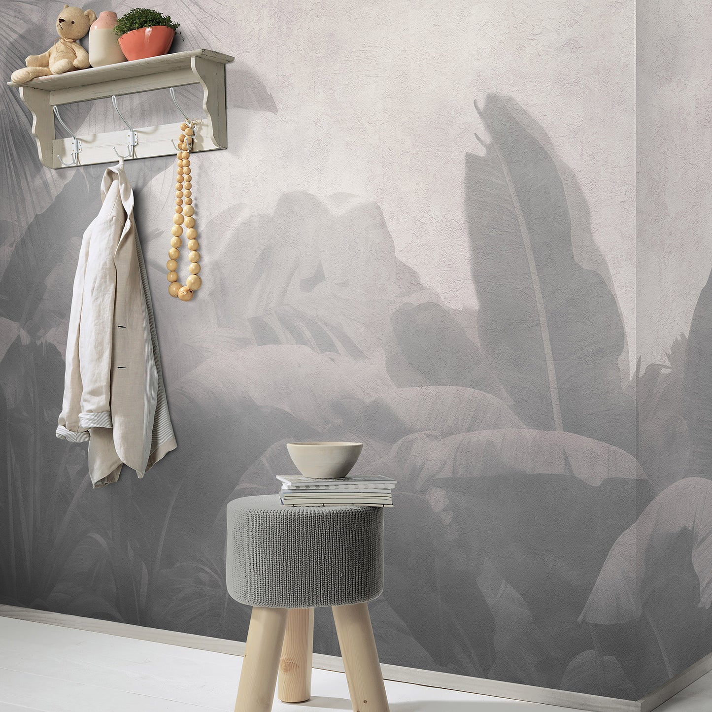 VEER DECOR Tropical Haze Gray Wall Mural Tropical Transitional grey  Wallpaper - 8416-VRZM-AK-2