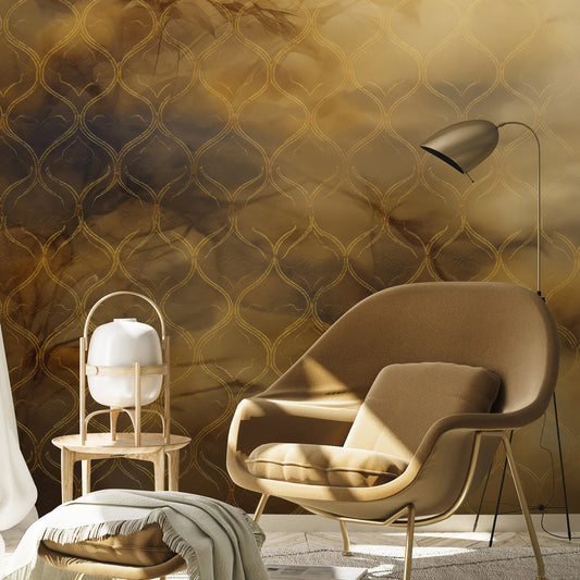 VEER DECOR Mystic Garden Brown Wall Mural Foliage Modern caramel  Wallpaper - 8416-VRZM-AS-1