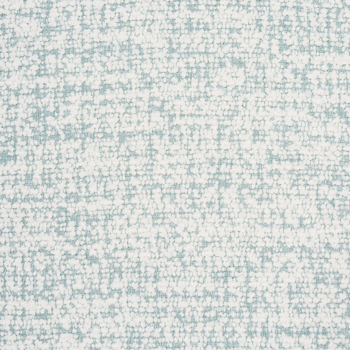 Soft pale blue and ivory speckled textured rug with a woven, mottled pattern.