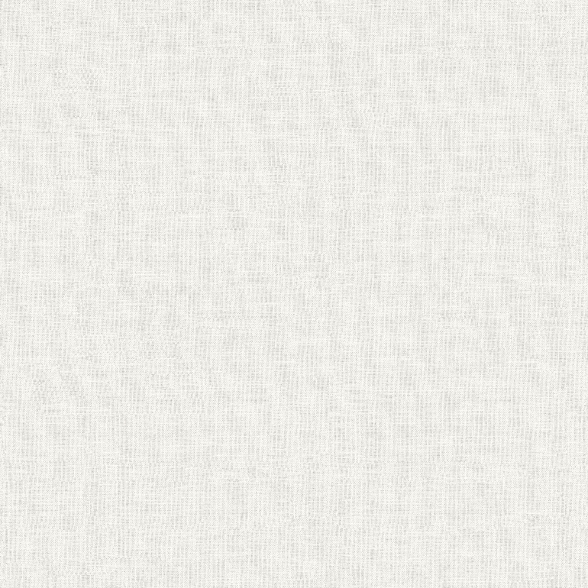 White wallpaper with a linen-weave texture and subtle woven pattern.