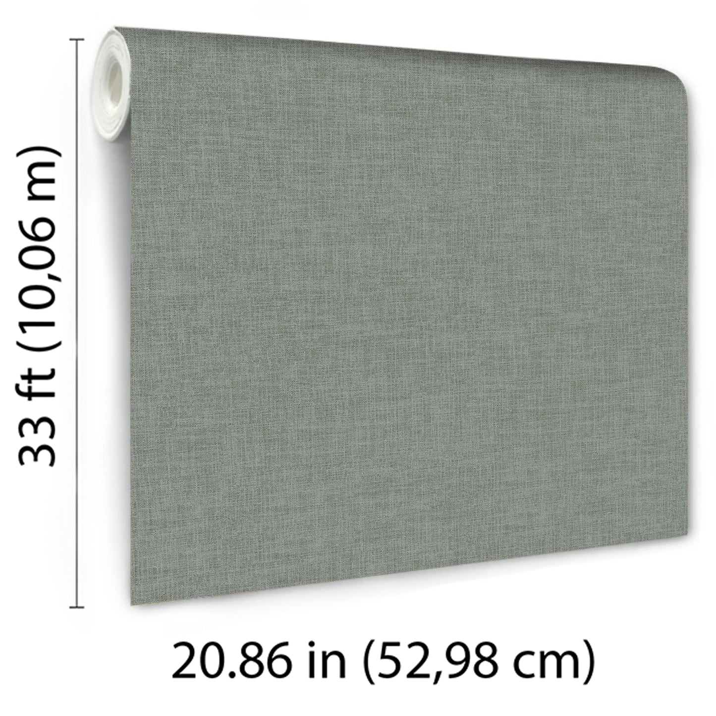 Green linen-weave textured wallpaper for contemporary interiors.