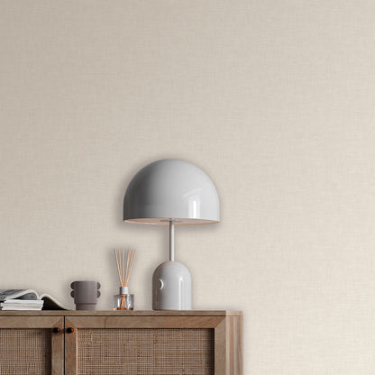 Cream linen-weave texture wallpaper pattern.