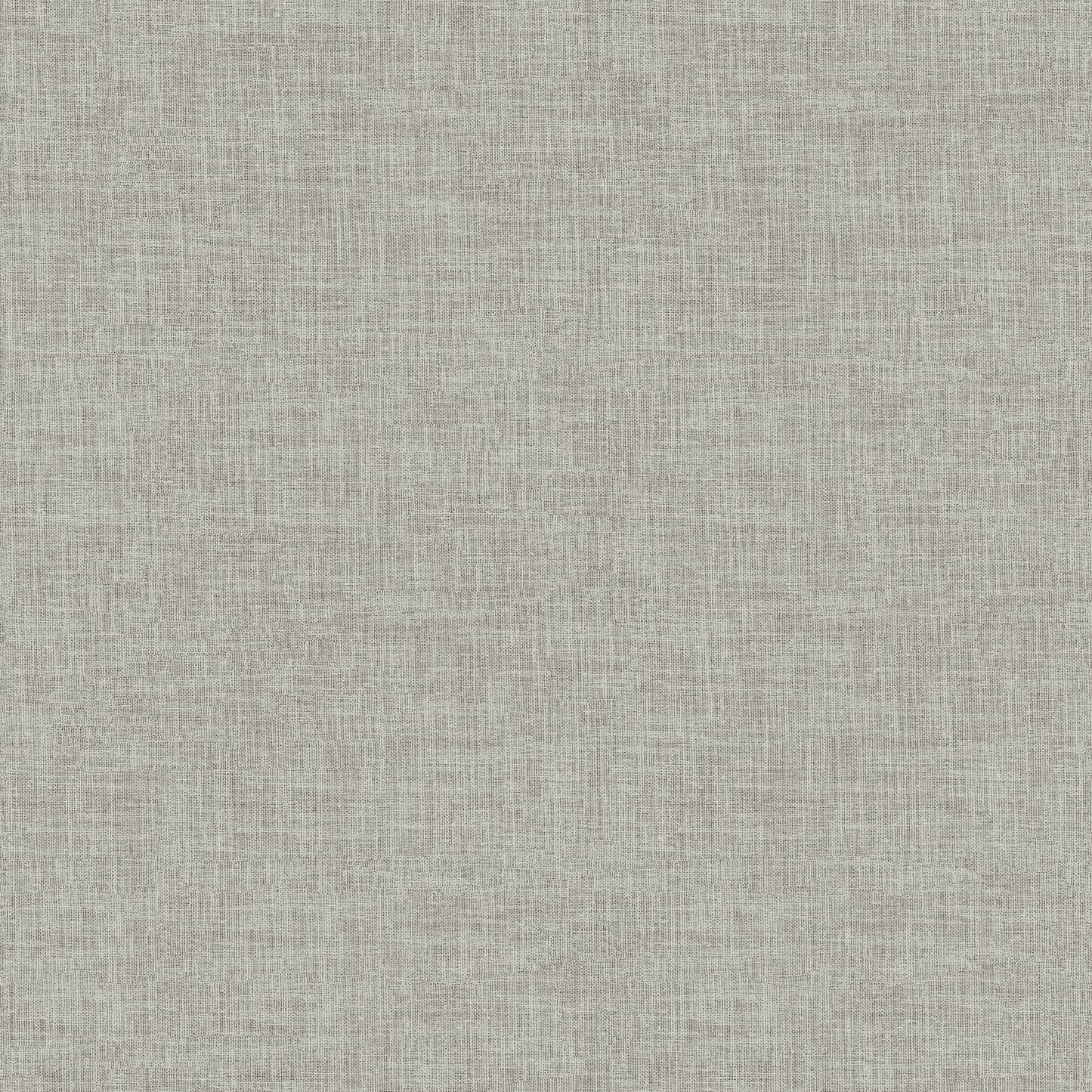 Gray linen-weave wallpaper close-up showing a textured woven surface.