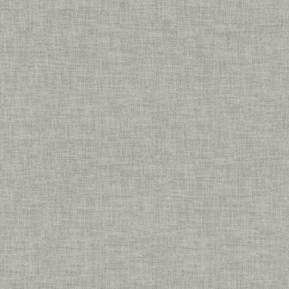 Gray linen-weave wallpaper close-up showing a textured woven surface.