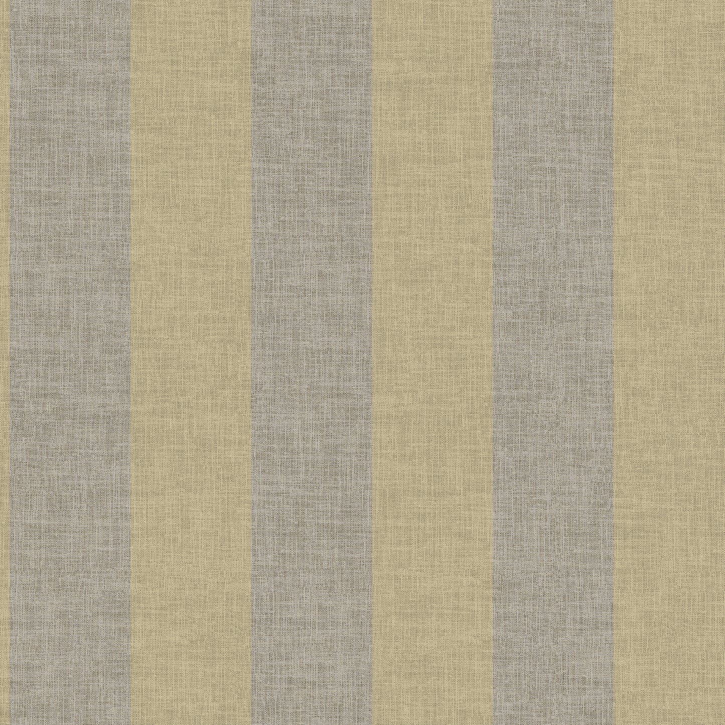 Wallpaper sample in Sage with vertical linen-stripe pattern; beige, taupe & gray with a linen-like texture.